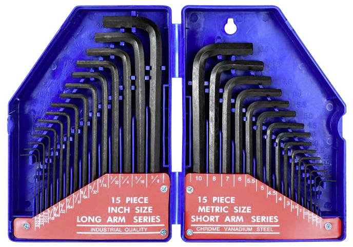 WorkPro Hatlap Stiftkulcs készlet 0.7 mm, 0.9 mm, 1.3 mm, 1.5 mm, 2.0 mm, 2.5 mm, 3.0 mm, 4.0 mm, 4.5 mm, 5.0 mm, 5.5 mm, 6.0 mm, 7.0 mm, 8.0 mm, 10.0 mm 30