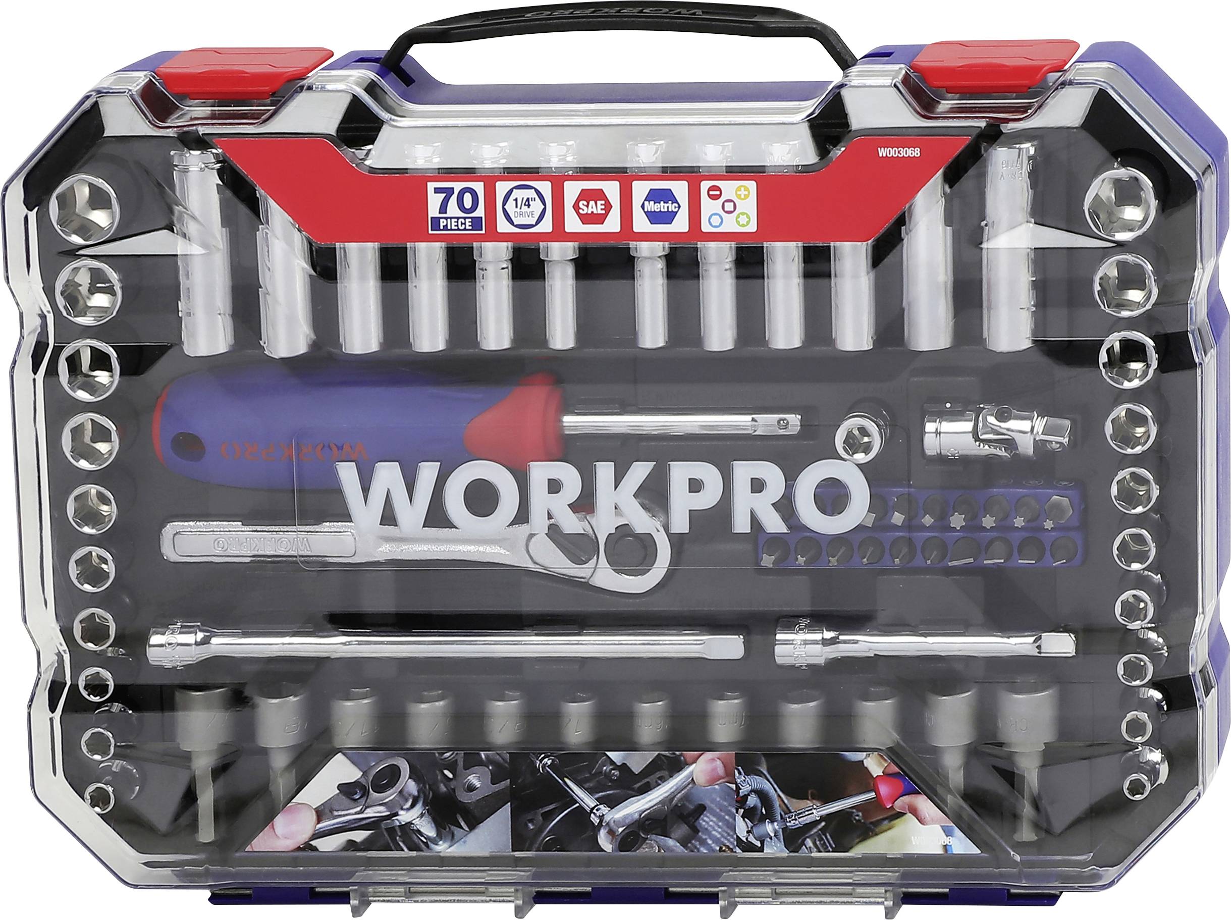 WorkPro Csavarhúzó betét készlet 70 részes WP202522
