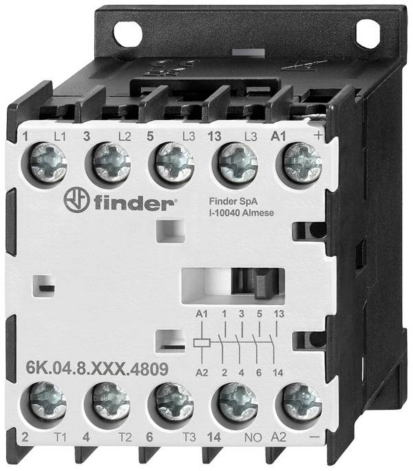 Finder 6K.04.8.024.4309 Ipari relé  4 záró 4 kW 24 V/AC 9 A  Alkalmas a következő márkához (relé): Finder darab 1 db