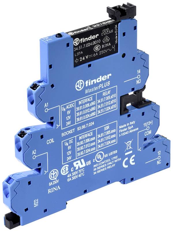 Finder 39.61.0.060.0060 Csatoló relé 60 V DC/AC 6 A 1 váltó 1 db