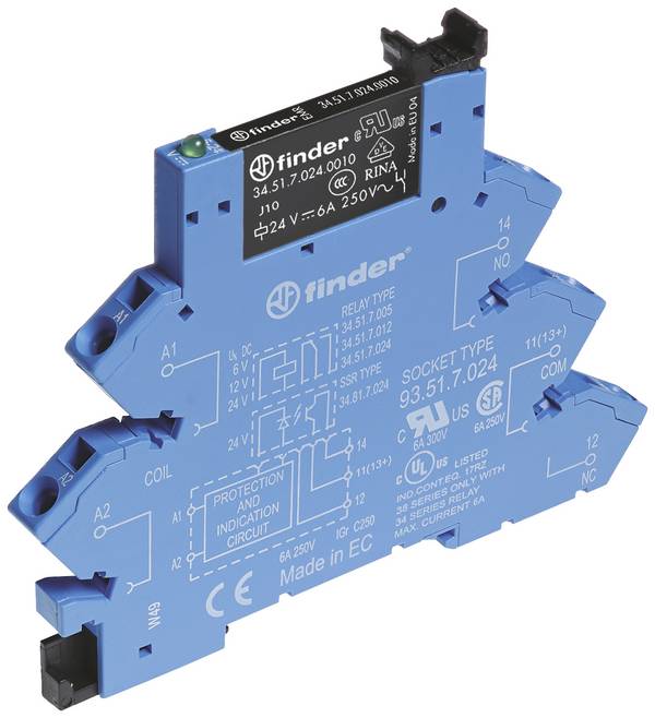 Finder 38.61.8.240.0060 Csatoló relé 230 V/AC 6 A 1 váltó darab 1 db
