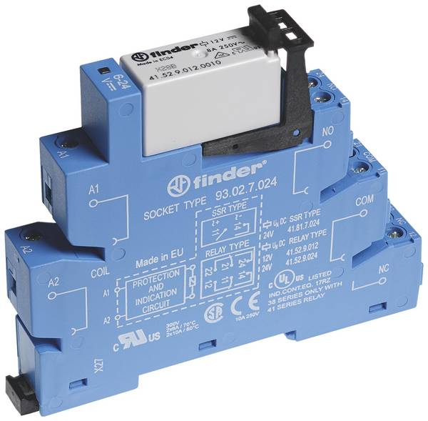 Finder 38.52.7.024.0050 Csatoló relé 24 V/DC 8 A 2 váltó darab 1 db