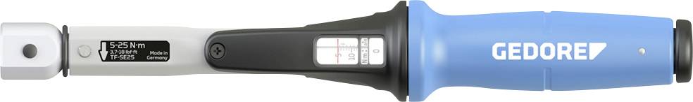 Digitális kijelzővel rendelkező nyomatékkulcs, amely '100 Nm' beállítást mutat. Kék nyele 'GEDORE' felirattal van ellátva.