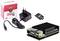 Egy Raspberry Pi hűtőbordával, egy USB-C tápegység, egy microSD kártya és egy Raspberry logóval ellátott doboz.