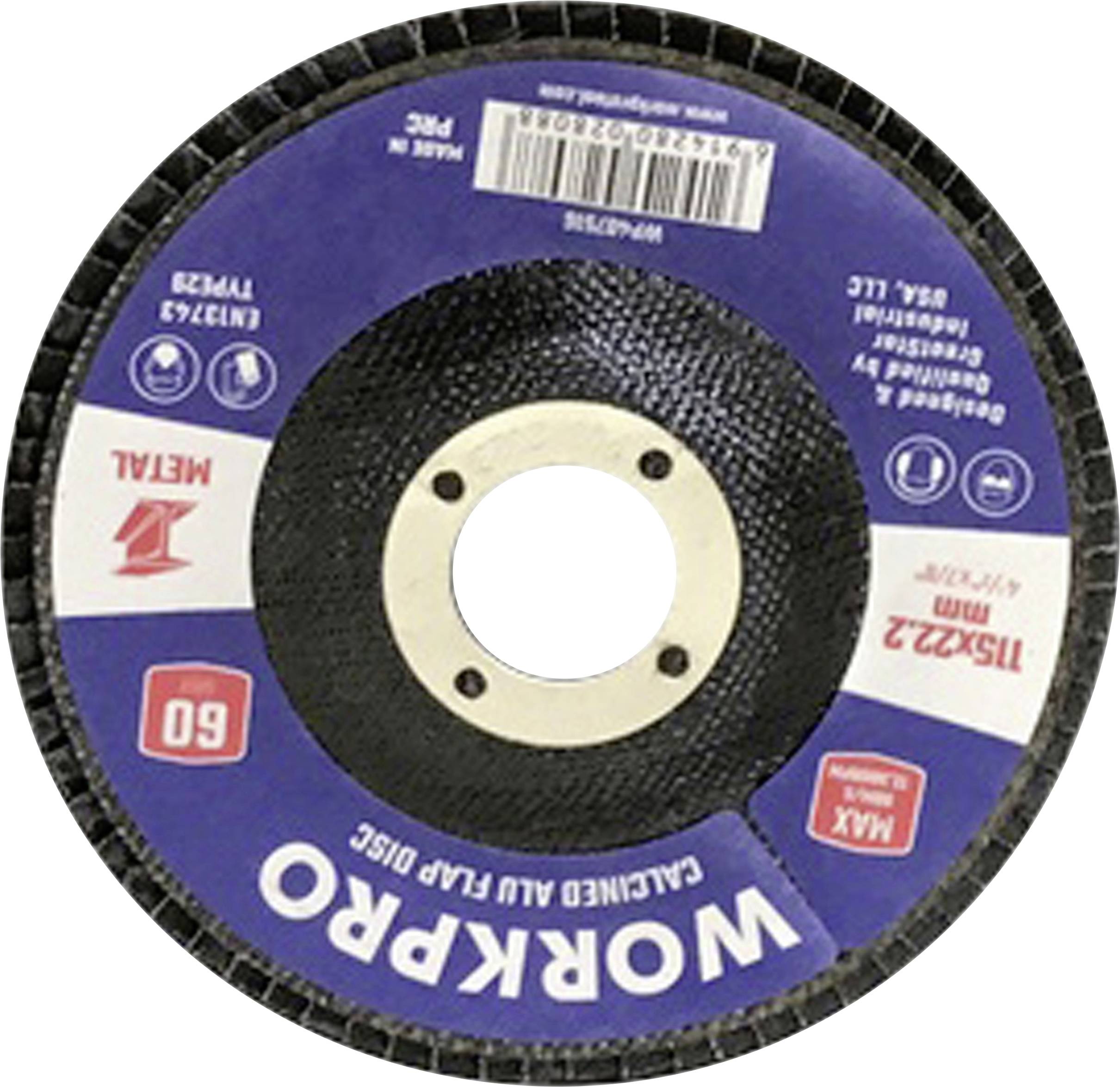 WorkPro WP407516 Legyezős csiszolókorong Ø 115 mm Furat átmérő 22.2 mm 10 db