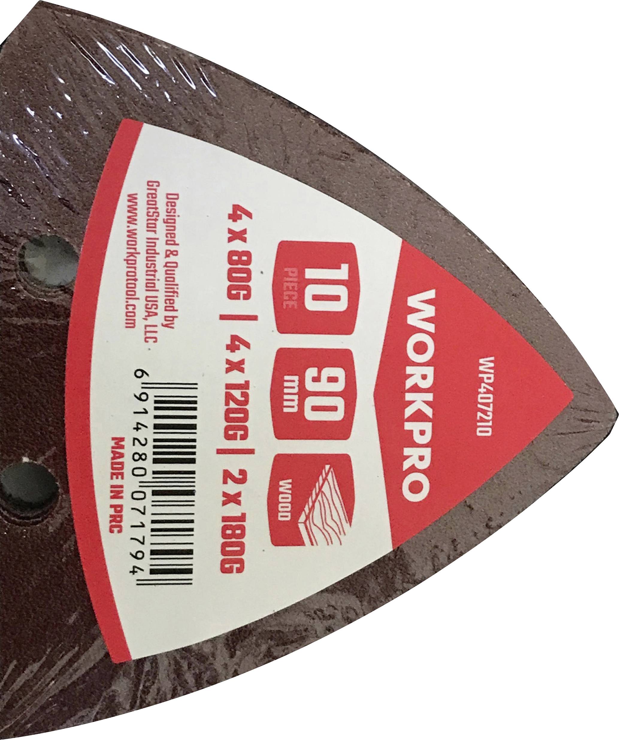 WorkPro WP407210 Csiszolópapír (H x Sz) 90 mm x 90 mm 10 db