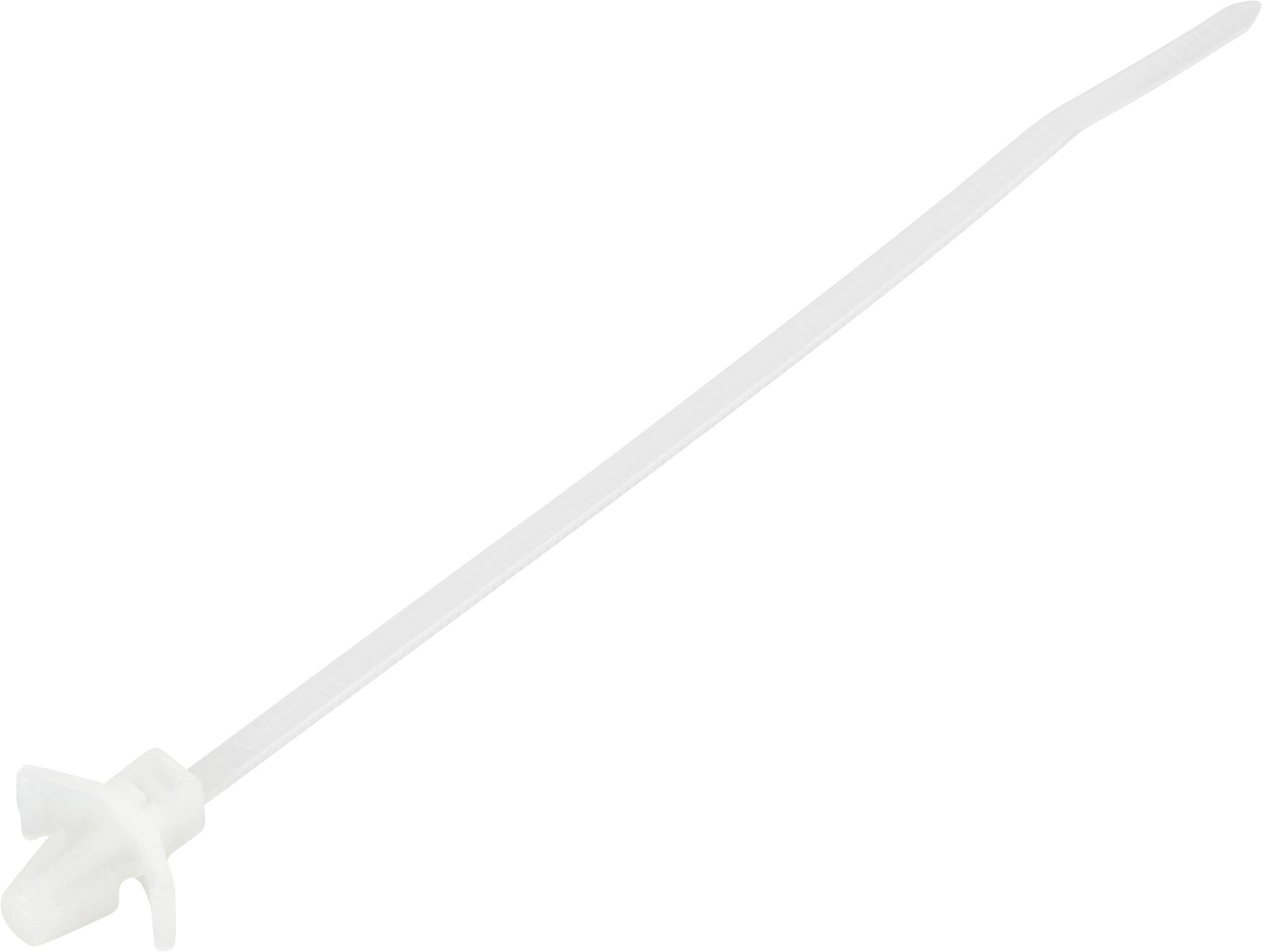 TRU COMPONENTS TC-13030672 TC-WM-110-2.5-N Kábelkötöző 110 mm 2.5 mm Natúr Pillangózárral, Vegyszerállóság 100 db