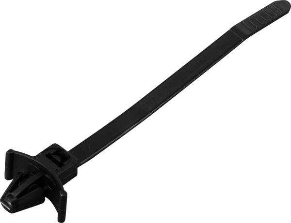 TRU COMPONENTS TC-13030700 TC-WM-100-4.8-UVB-B Kábelkötöző 100 mm 4.8 mm Fekete Pillangózárral, UV stabilizált, Vegyszerállóság 100 db