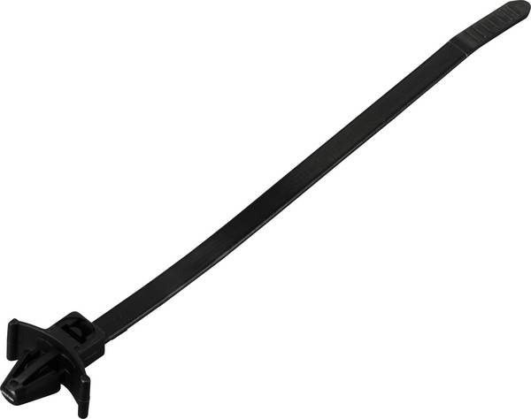 TRU COMPONENTS TC-13030704 TC-WM-130-4.8-UVB-B Kábelkötöző 130 mm 4.8 mm Fekete Pillangózárral, UV stabilizált, Vegyszerállóság 100 db