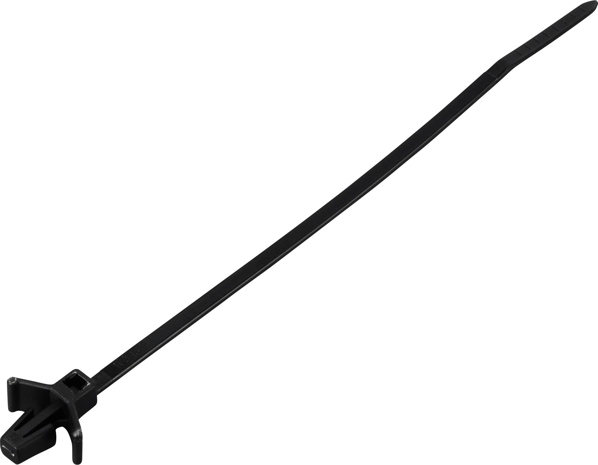 TRU COMPONENTS TC-13069328 TC-WM-110-2.5-UVB-B Kábelkötöző 110 mm 2.5 mm Fekete Pillangózárral, UV stabilizált, Vegyszerállóság 100 db