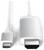 A képen egy USB-C és HDMI csatlakozóval rendelkező adapter látható, amely különböző interfészű eszközök csatlakoztatására alkalmas.