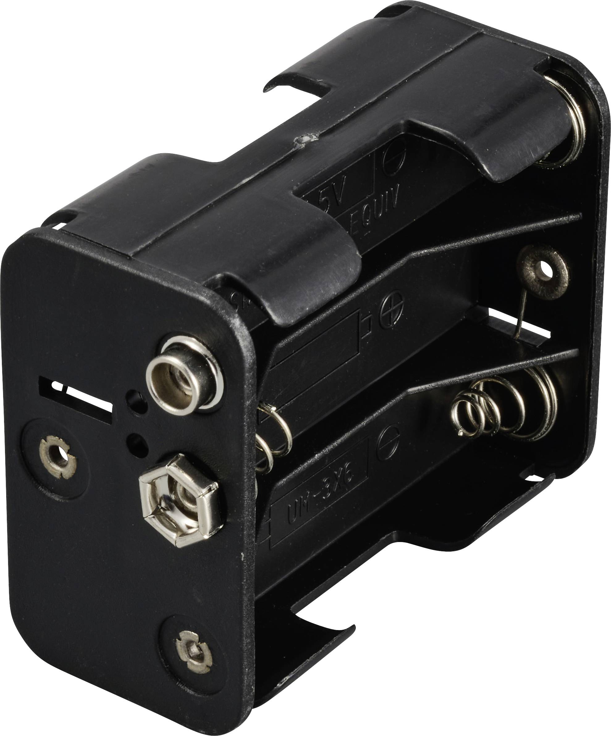 TRU COMPONENTS TC-13220544 Elemtartó 6 Ceruza (AA) Patent csatlakozó (H x Sz x Ma) 61 x 48 x 19 mm