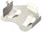 Fémtartó gombelem beépítéséhez, két biztosítókapoccsal a biztonságos elemrögzítéshez.