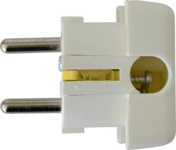 N & L 17204 Védőérintkezős lapos dugó Műanyag  230 V Fehér