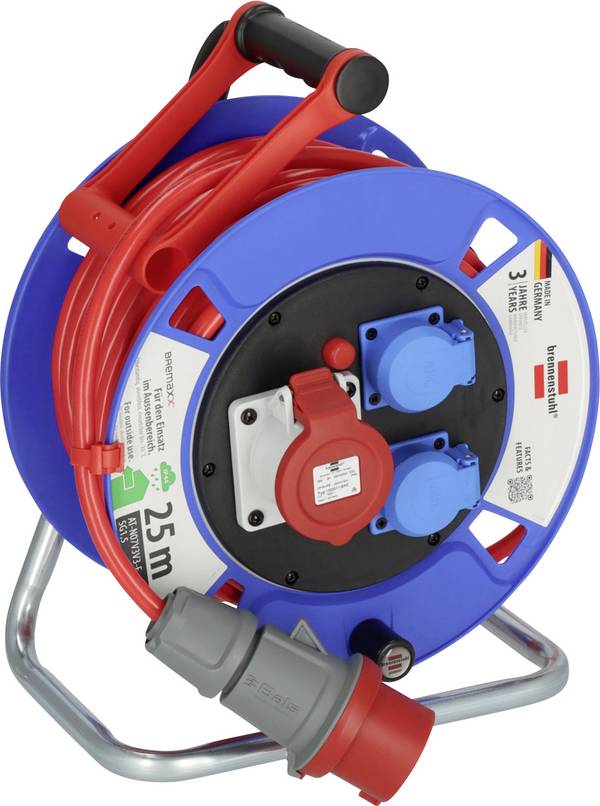 Brennenstuhl 1182770010 Kábeldob 25 m Piros CEE dugó, 16 A, 5 pólusú