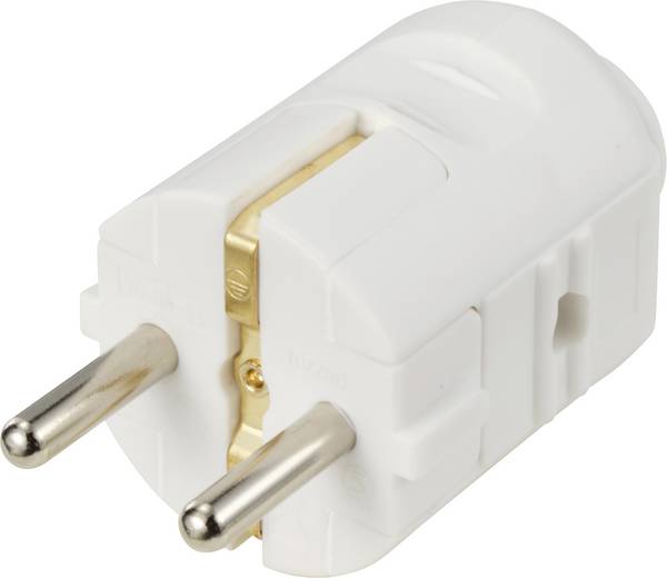 Sygonix SY-6618460 Védőérintkezős dugó Polipropilén (PP)  250 V/AC Fehér