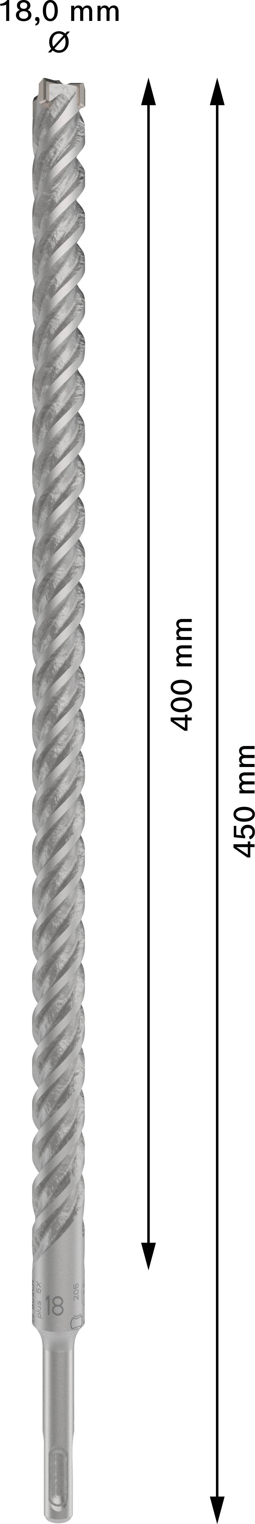 Fúrógép fúrószár spirál formában, 18,0 mm átmérővel, 460 mm hosszúságú, fúrási tartomány 400 mm.