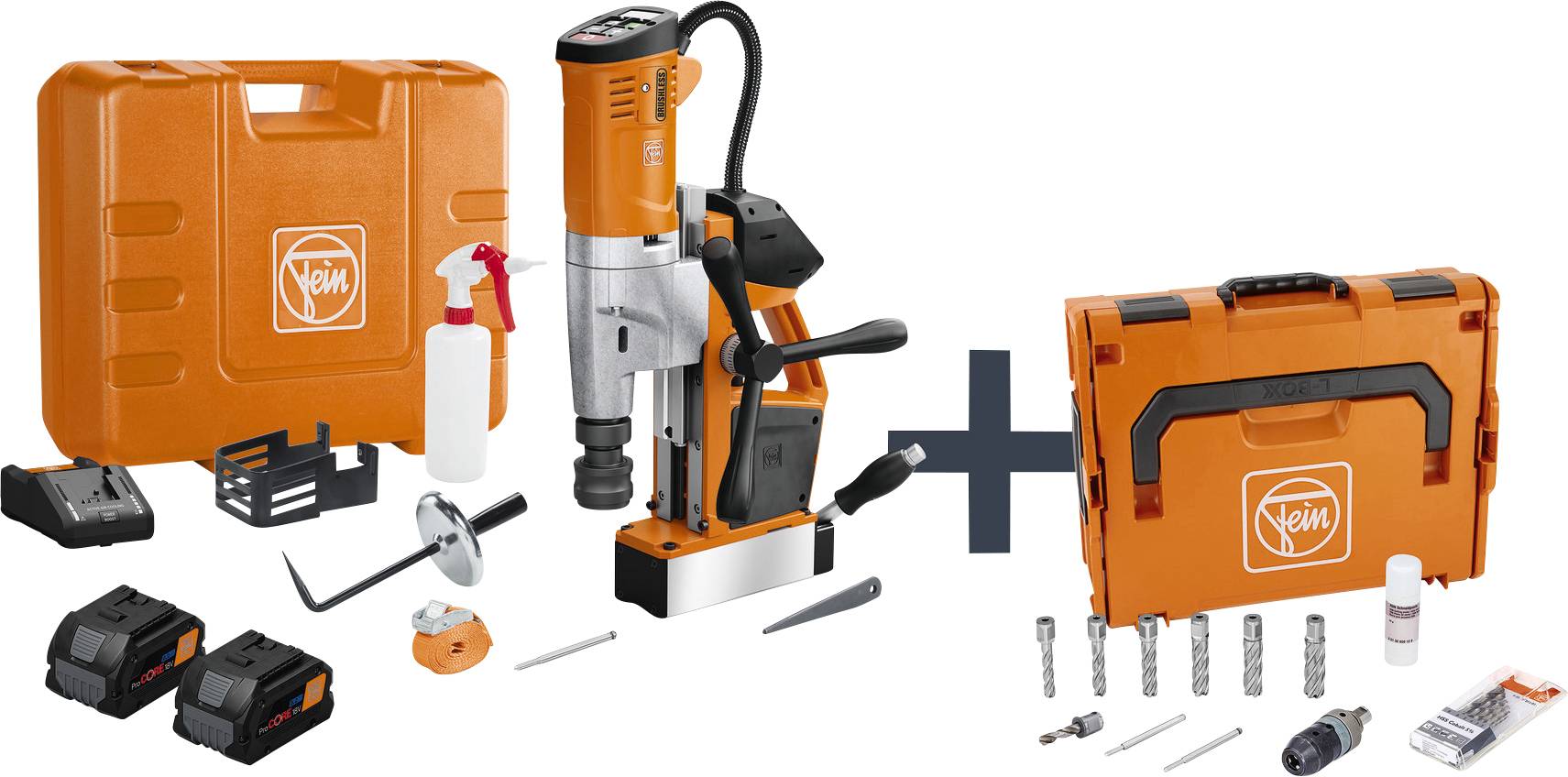Fein AKBU 35 PMQW 18V AS CONSTRUCTION-SITE 8Ah SET 3/4 in Weldon Akkus magfúró 18 V