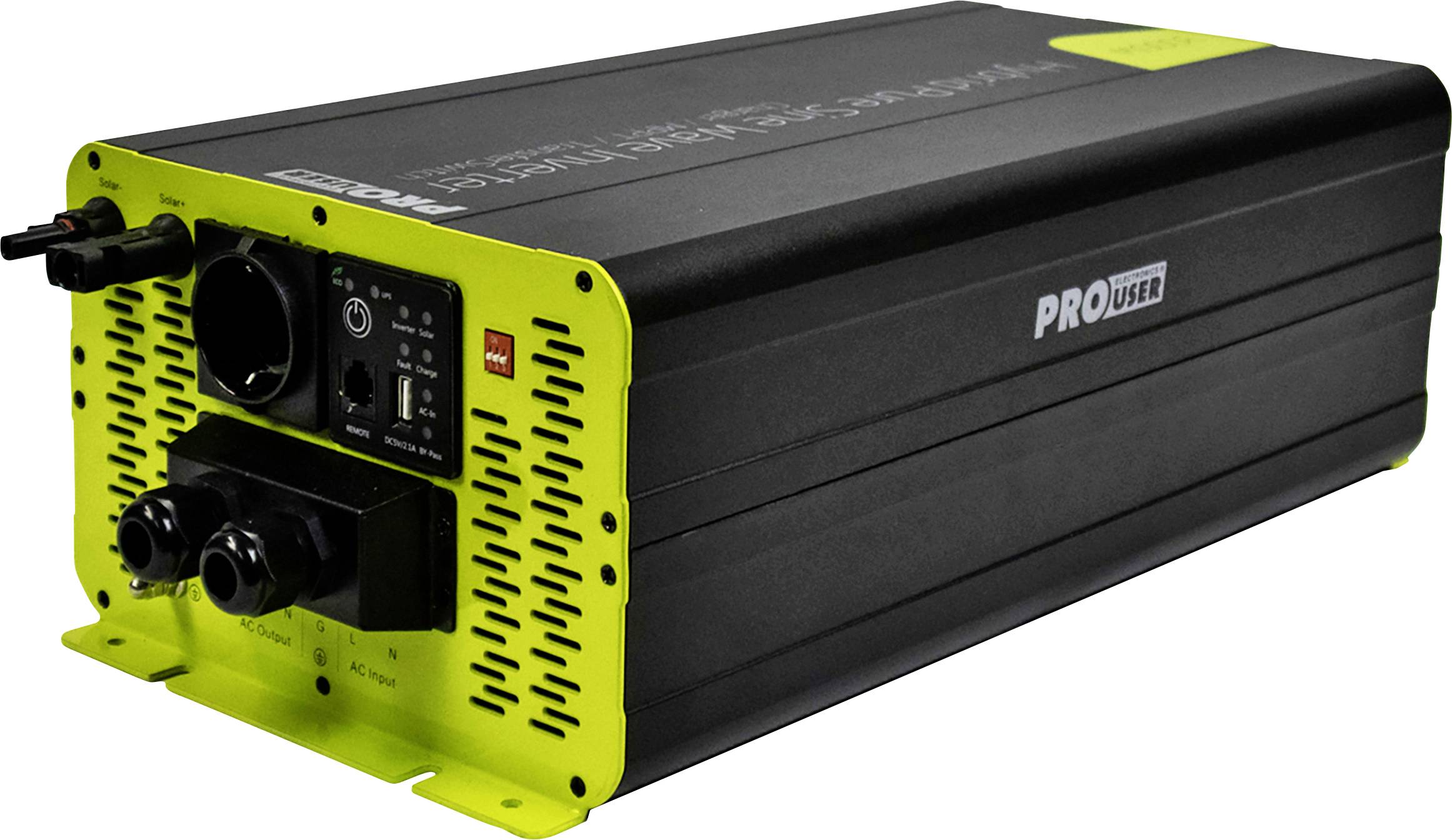 ProUser Inverter PSI1500TX 1500 W 12 V/DC - 230 V/AC Távirányítóval, tiszta szinuszhullám, USV funkció, Beépített töltésszabályozó