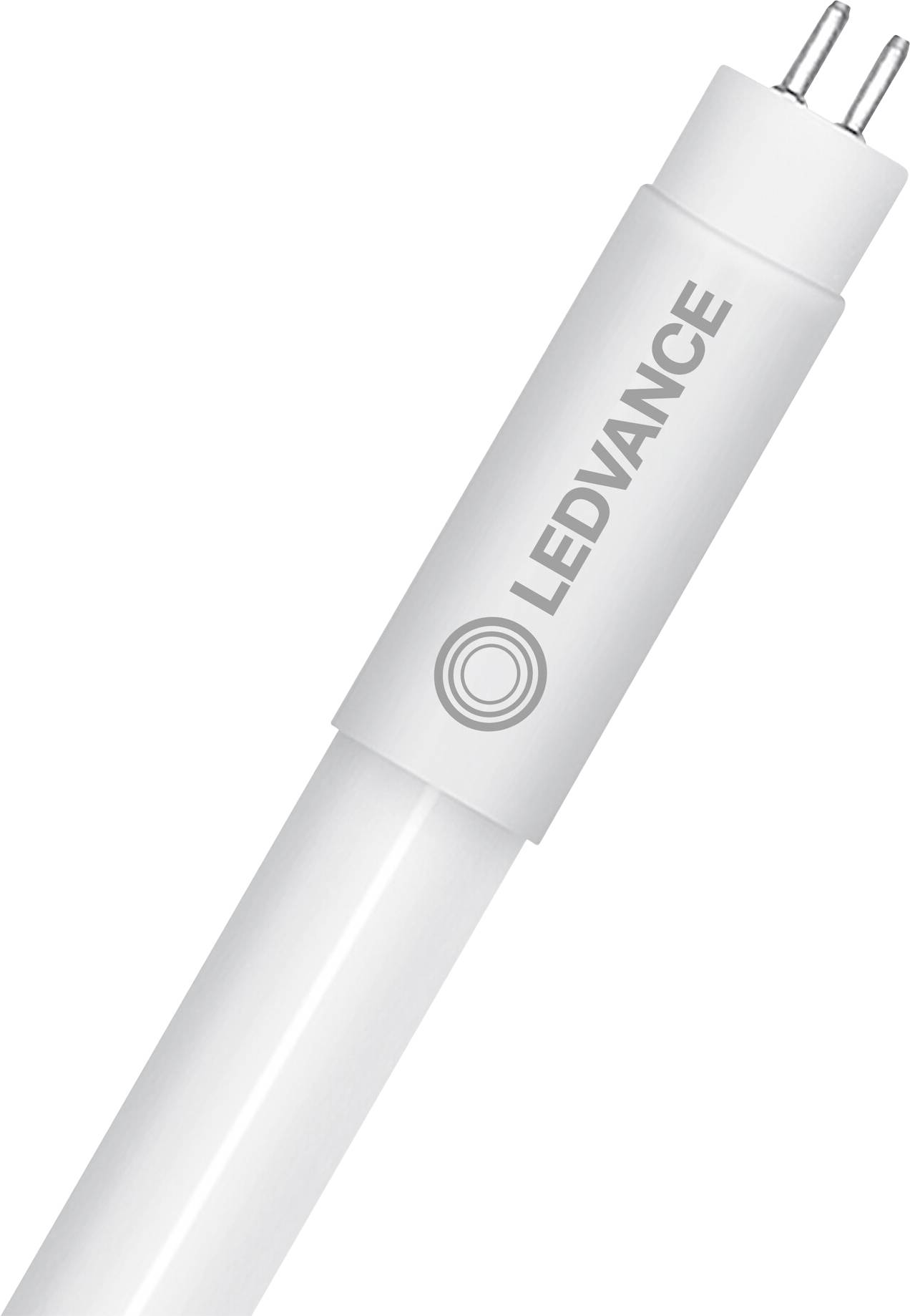 Egy fehér LED-cső két fémcsatlakozóval a végén. Felirata: 'LEDVANCE'.