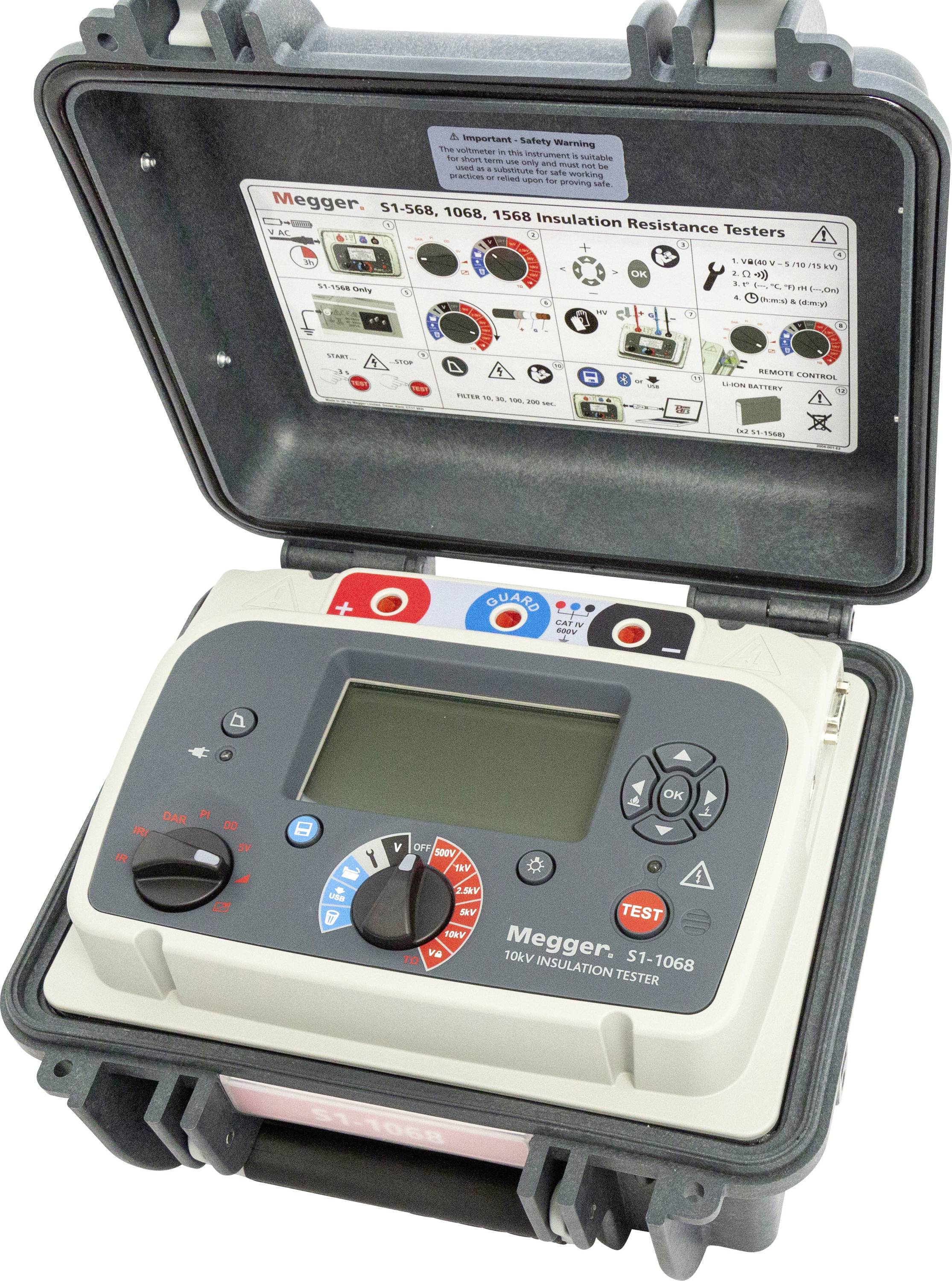 Megger S1-1068-SET Szigetelésmérő műszer 250 V, 500 V, 1000 V, 2500 V, 5000 V, 10000 V, 15000 V 10 GΩ