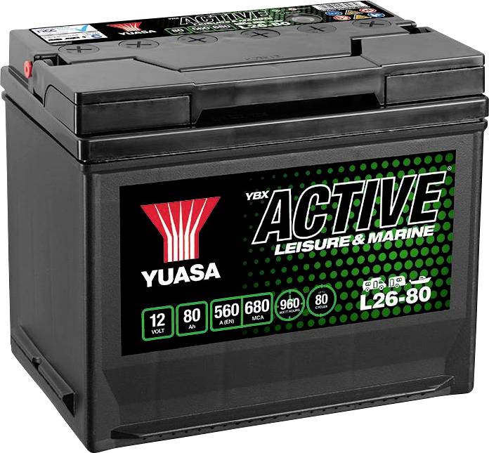 Yuasa Active Leisure Autó akku 12 V 80 Ah Pólustípus: T1