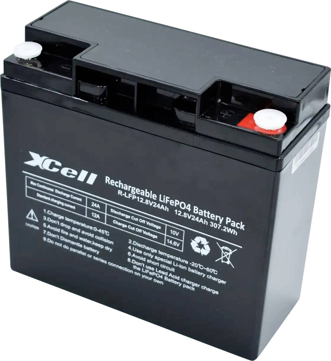 XCell LFP1224 Speciális akku LiFePo tömb Csavaros érintkező LiFePO 4 12.8 V 24 Ah 1 db