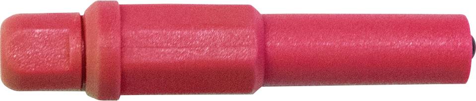 Egy vörös műanyag feltét hengeres formában, valószínűleg egy eszköz vagy készülék alkatrésze.