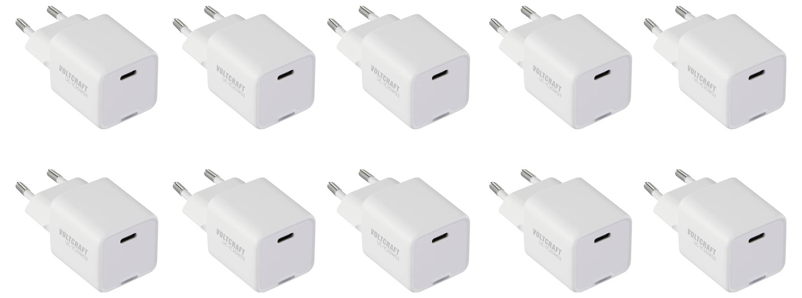 VOLTCRAFT UC-1C20W02 USB-s töltőkészülék 20 W 1x USB-C® GaN 10 db.