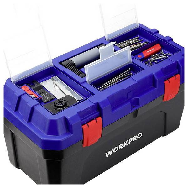 WorkPro WP283003 572 x 300 x 295 mm Szerszámos láda tartalom nélkül  Kék, Fekete