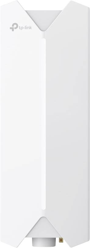 Fehér TP-Link Wi-Fi jelerősítő karcsú, függőleges kialakítással, amelyet a Wi-Fi jel erősítésére terveztek.