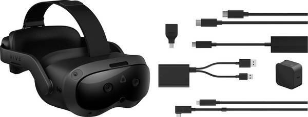 HTC Vive Focus Vision Consumer Edition + Vive Wired Streaming Kit Virtiális valóság szemüveg Fekete 128 GB Kontrollerrel