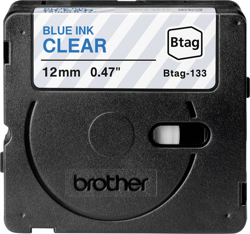 Brother Btag-133 Feliratozó szalag Szalagszín: Átlátszó Szövegszín: Kék 12 mm 4 m