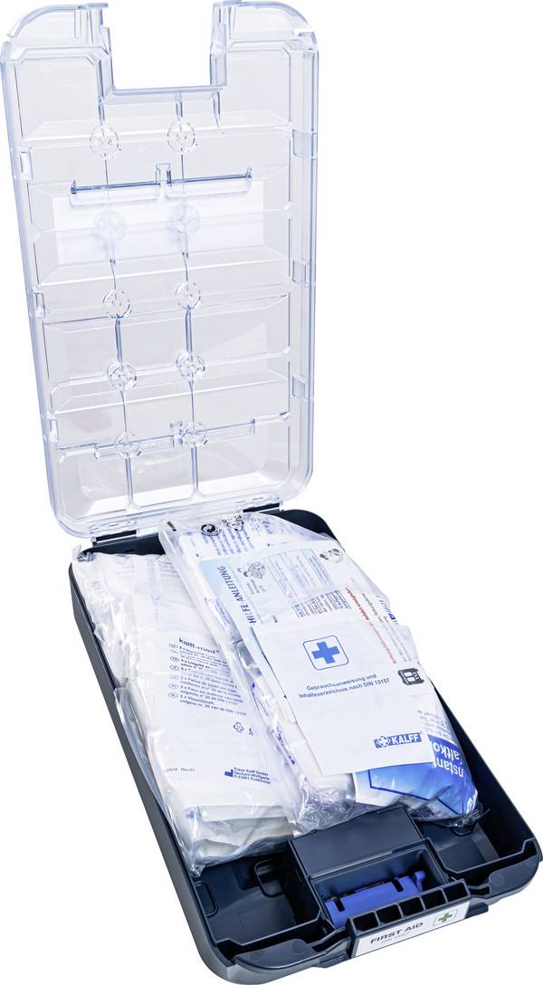 Sortimo 1000021066 Elsősegélydoboz DIN 13157 205 x 85 x 357 Fekete, Kék