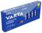 'VARTA LONGLIFE POWER' AAA-alkáli elemek, 10 darabos csomag, kék csomagolásban, 'Made in Germany' felirattal és alkalmazási szimbólumokkal.