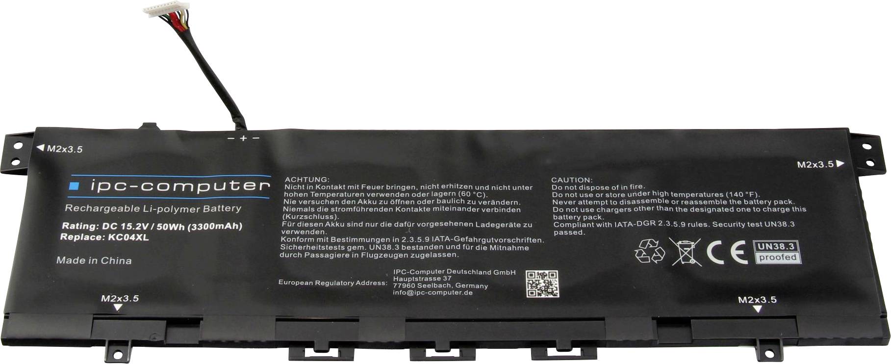 ipc-computer Notebook akku KC04 REPLACE 15.2 V 3300 mAh HP