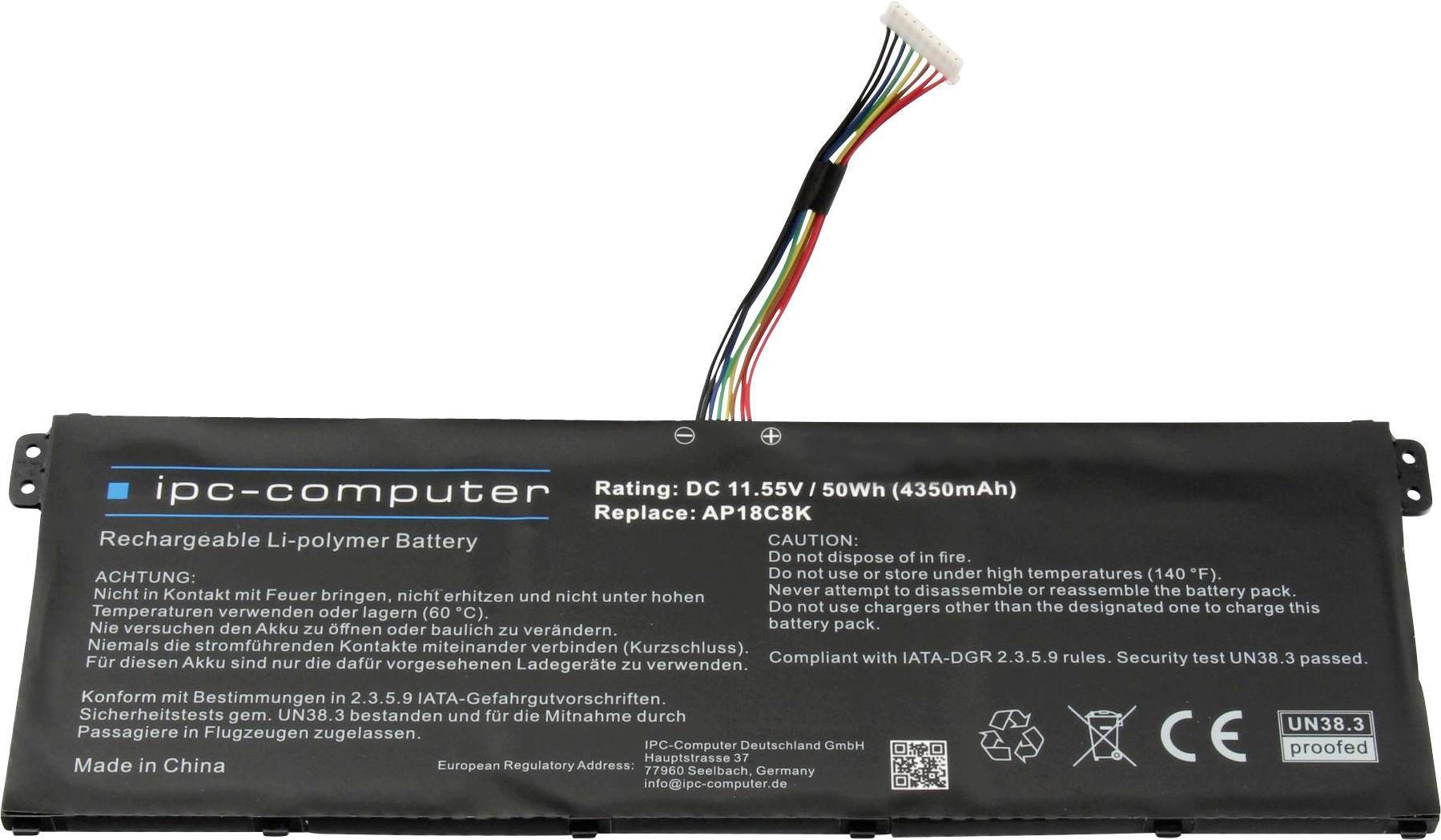 ipc-computer Notebook akku AP18C8K REPLACE 11.55 V 4350 mAh Acer