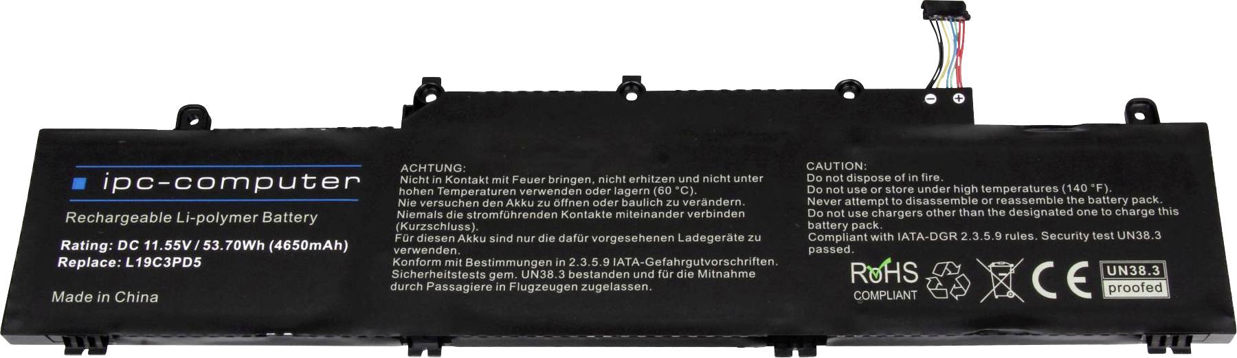 ipc-computer Notebook akku L19C3PD5-68 REPLACE 11.55 V 4650 mAh Lenovo