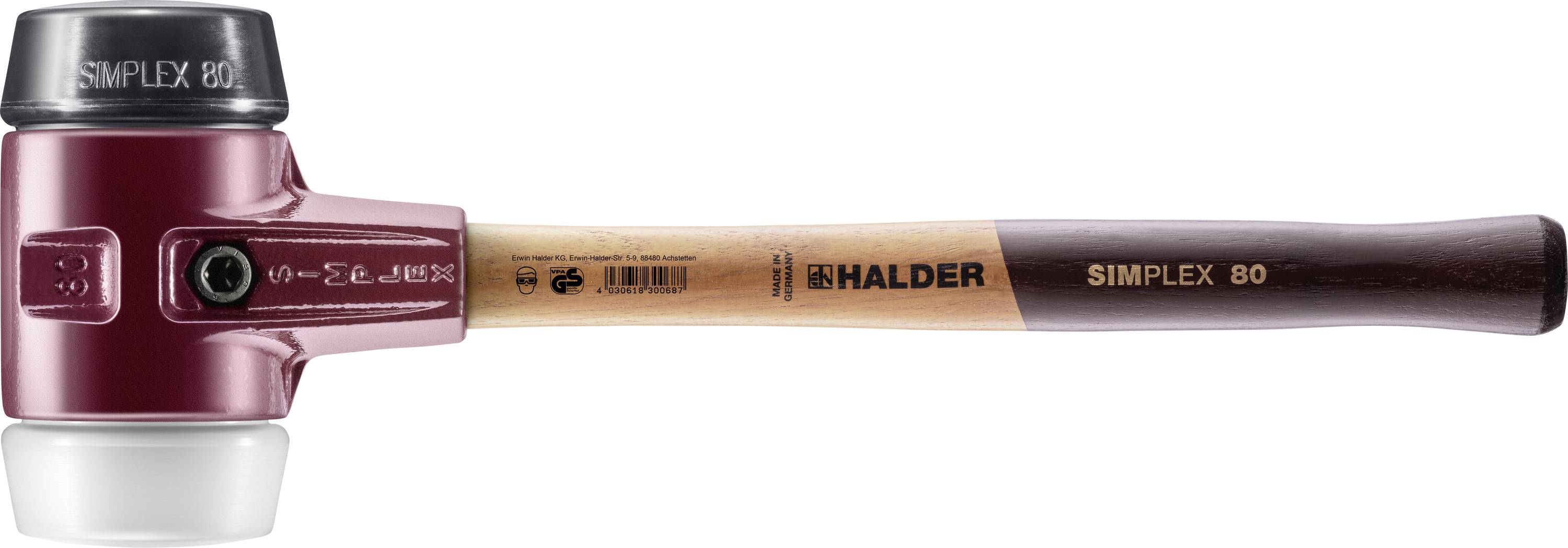 Halder SIMPLEX 3027.080 Puha kalapács ergonómikus markolat, középkemény 2770 g 490 mm 1 db