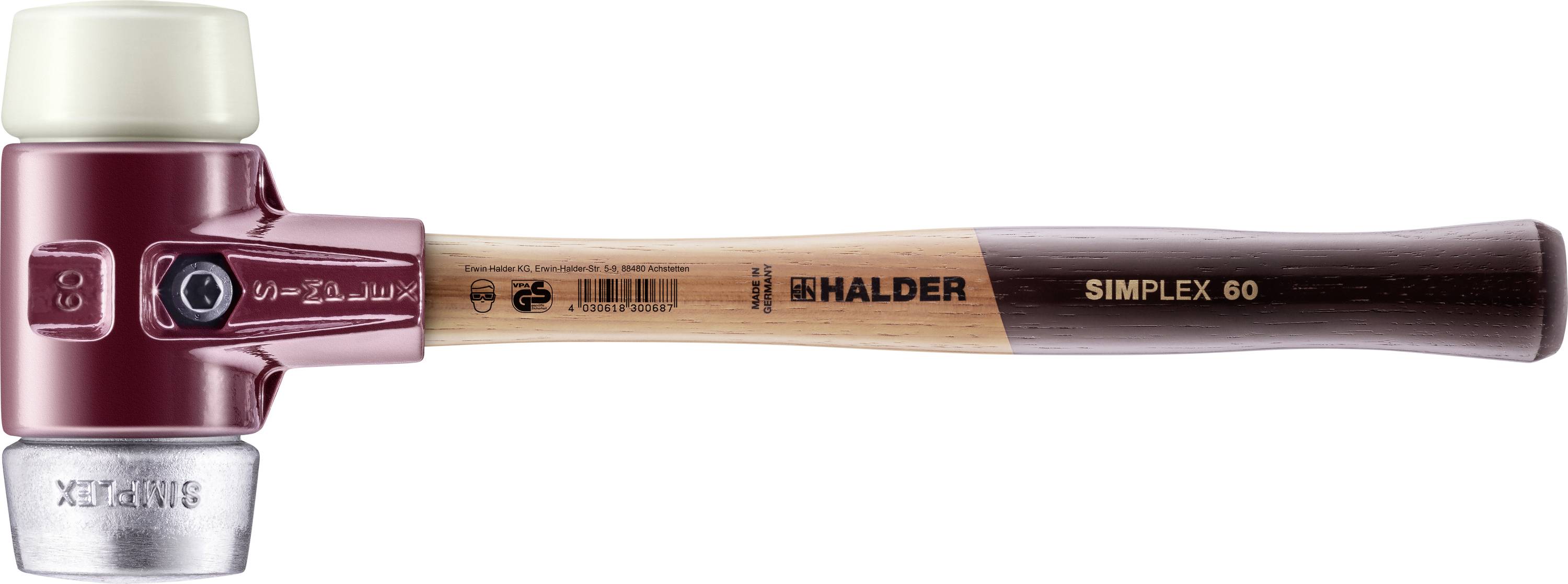 Halder SIMPLEX 3089.060 Puha kalapács ergonómikus markolat, kemény 1730 g 405 mm 1 db
