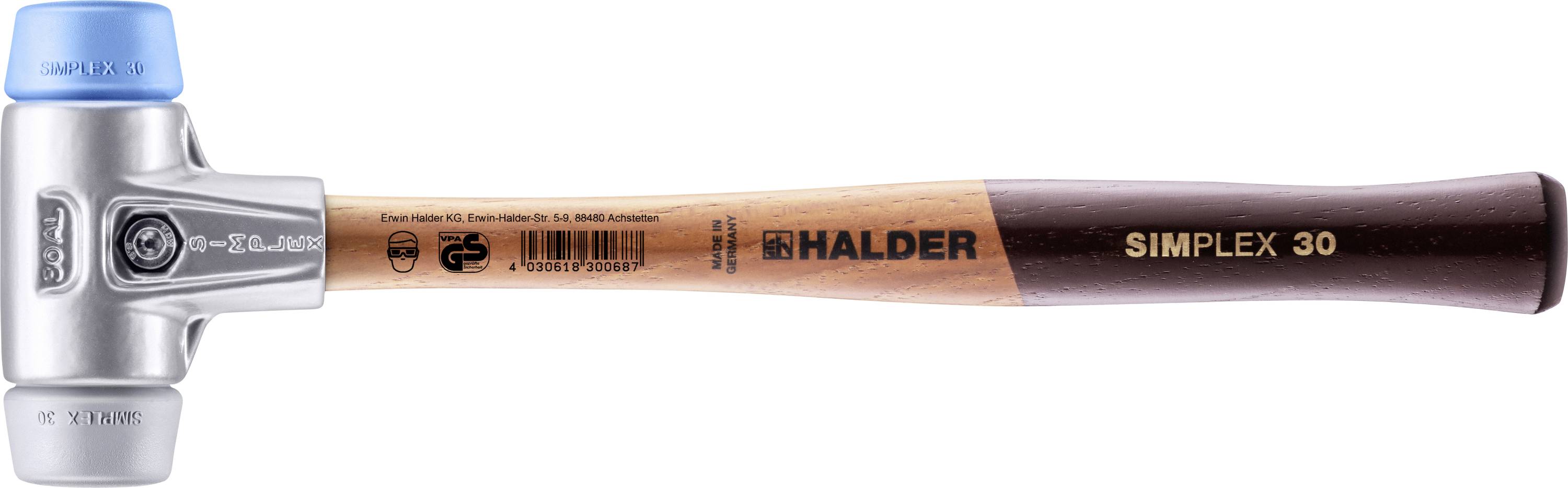 Halder SIMPLEX 3113.030 Puha kalapács ergonómikus markolat, középkemény, puha 185 g 295 mm 1 db