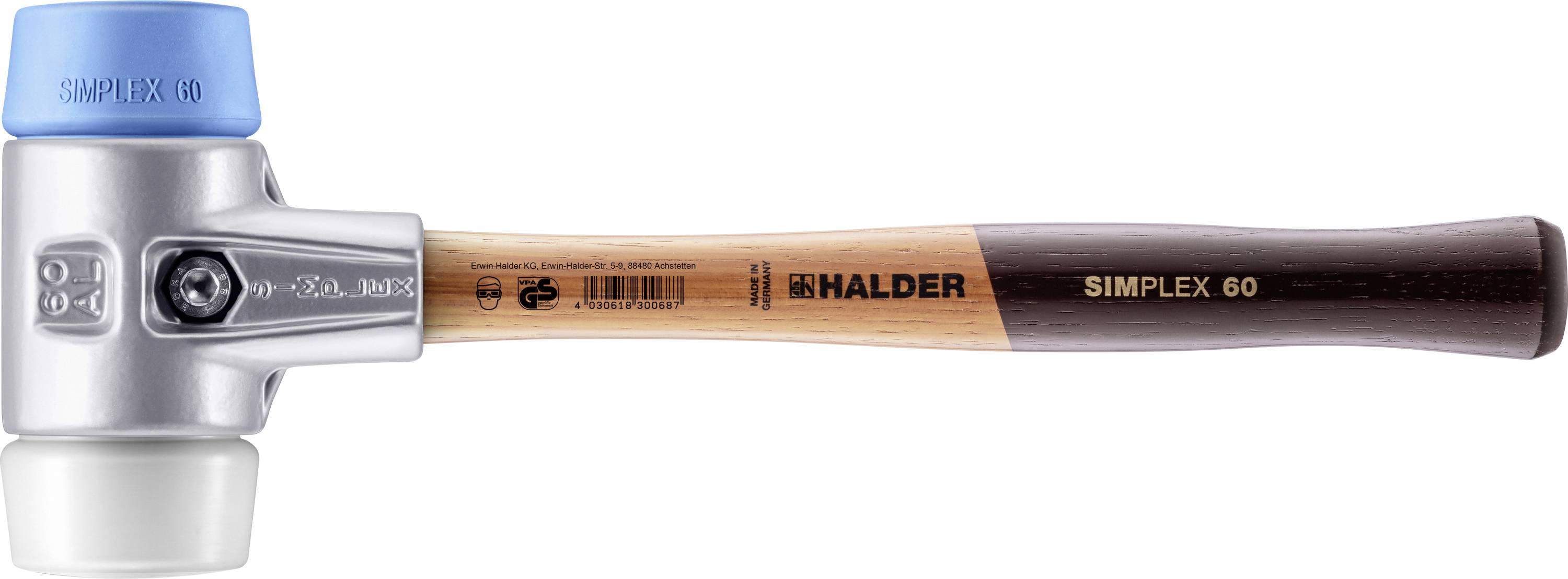 Halder SIMPLEX 3117.060 Puha kalapács ergonómikus markolat, középkemény, puha 875 g 405 mm 1 db