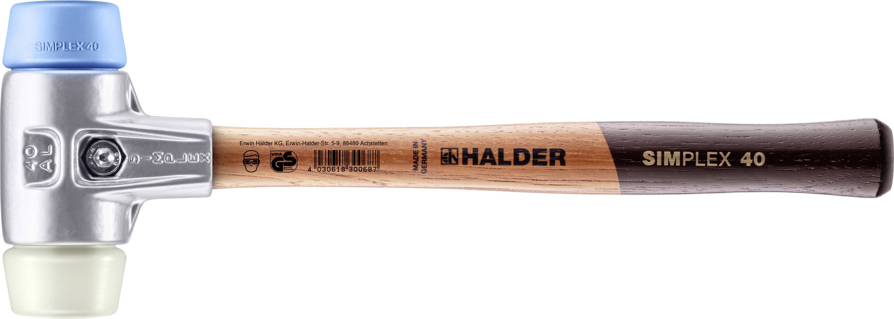 Halder SIMPLEX 3118.040 Puha kalapács ergonómikus markolat, kemény, puha 380 g 325 mm 1 db