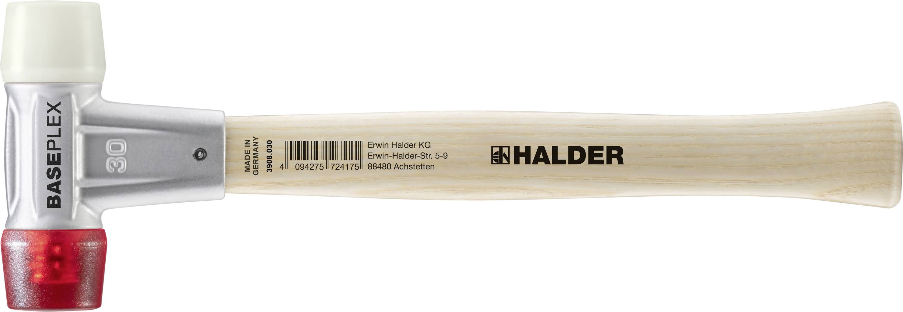 Halder BASEPLEX 3968.030 Puha kalapács ergonómikus markolat, kemény 360 g 280 mm 1 db