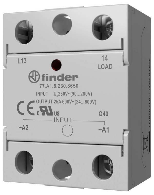 Finder Félvezető relé 77A190248250 25 A Kapcsolási feszültség (max.): 280 V/AC Nullfeszültség kapcsoló 1 db