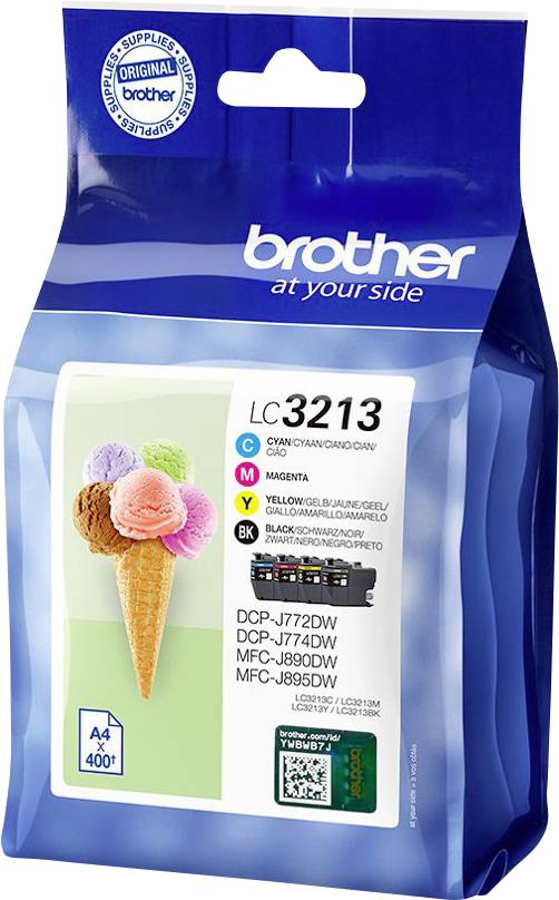 Brother Cartuccia LC3213 Originale Imballo multiplo Nero, Ciano, Magenta, Giallo LC3213VAL