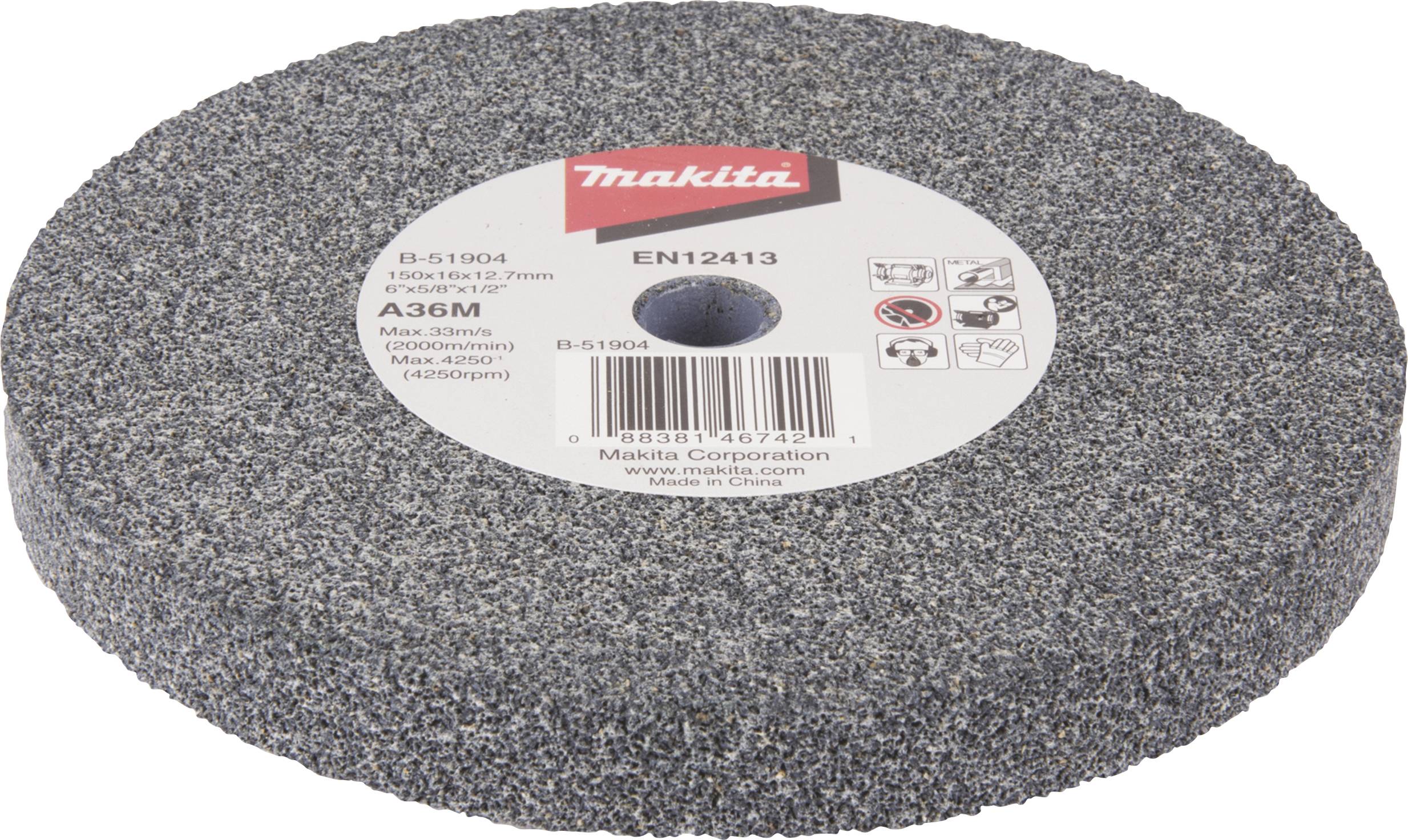 Makita B-51904 Köszörűkő A36M 150x16x12,7 Ø 150 mm 1 db