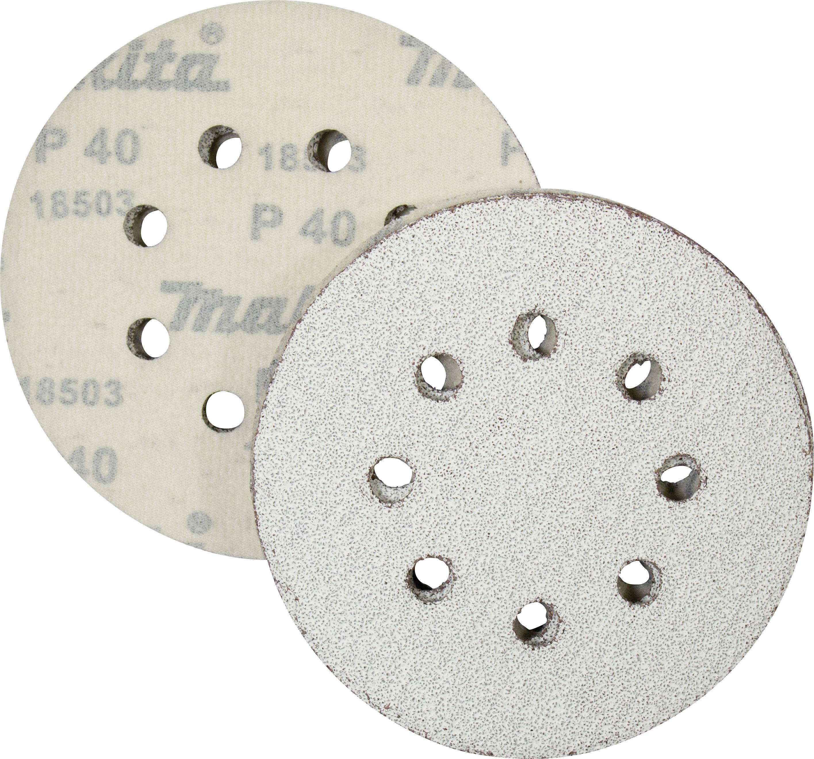 Makita D-65816 Csiszolópapír Tépőzárral Szemcsézet 40 (Ø) 125 mm 10 db