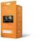 'Oranges csomagolástervezés egy TV-streaming stick-hez. Előnyök: élő TV, médiatárak, HD-csatornák. Alkalmazási példa: TV-streaming eszközök.'