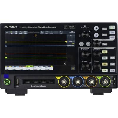 VOLTCRAFT DOV2504 LA Digitális oszcilloszkóp 250 MHz 4 csatornás 1.25 GSa/mp 100 Mpts 12 bit Digitális memória (DSO), Lo